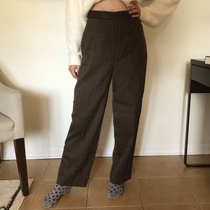 Dark Brown Vintage Patterned Trousers